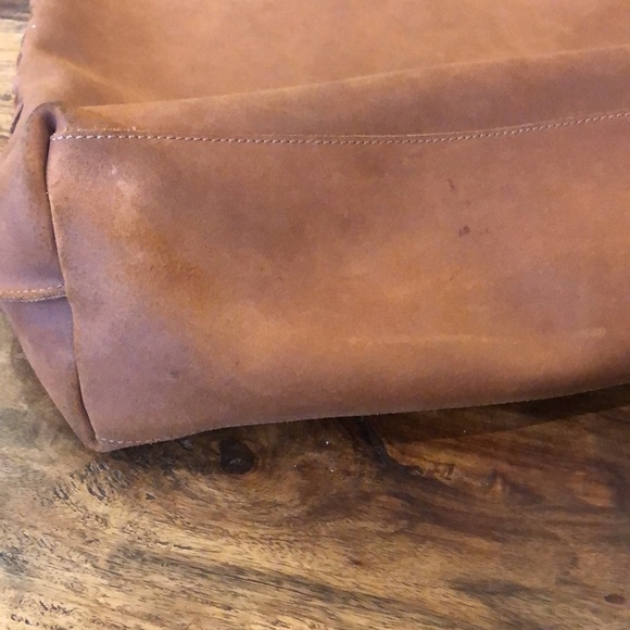 Gianni Notaro Big Slouchy Hobo Bag with Attached Pouch in Whisky Color Suede - Picture 9 of 16